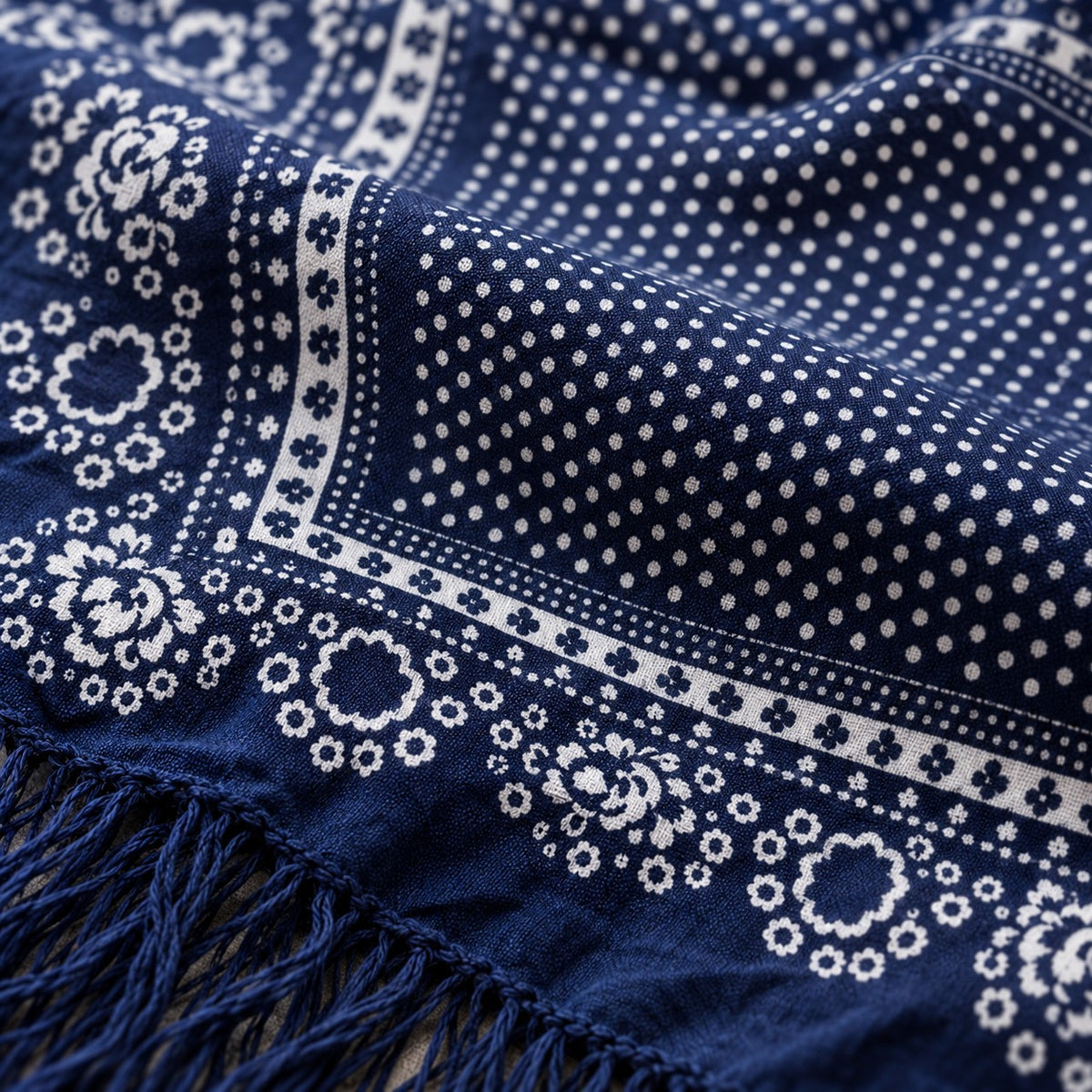 Indigo Fringe Bandana