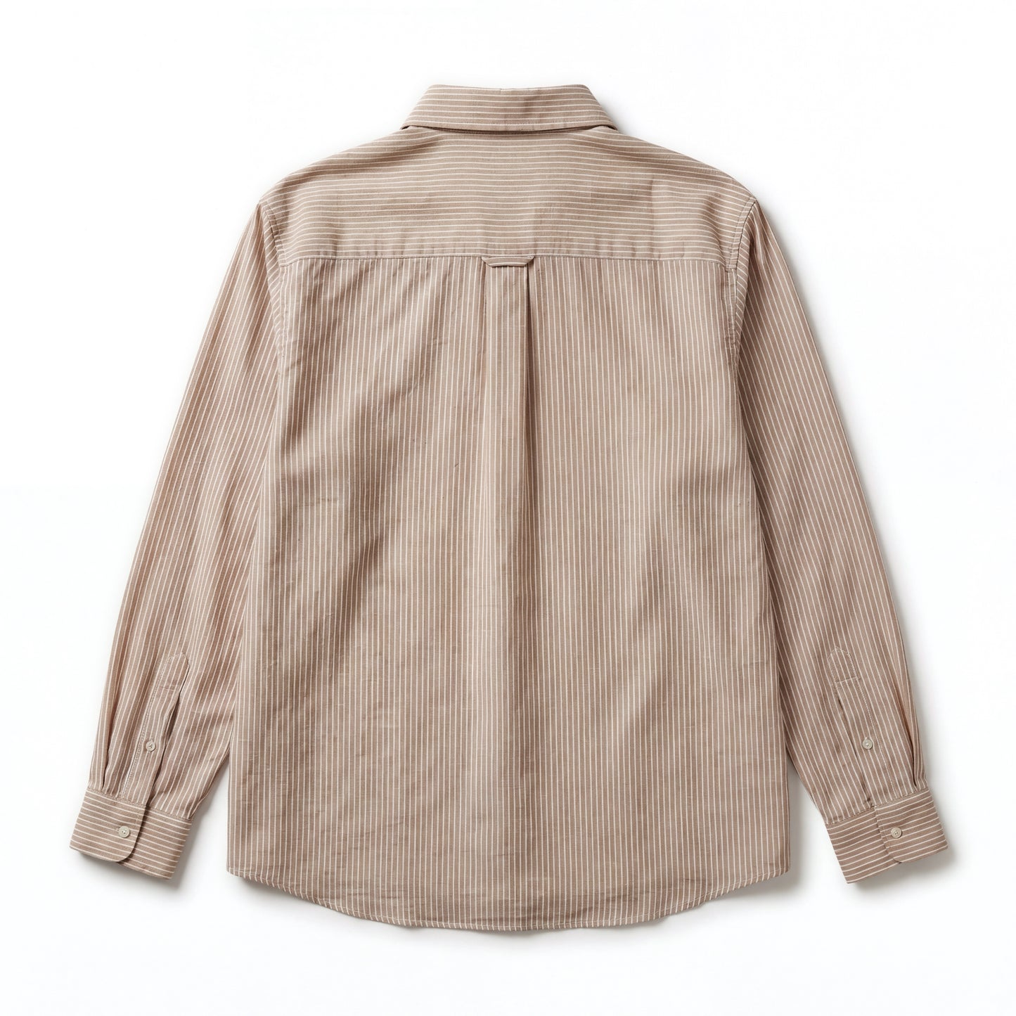 Beige Striped button down shirt