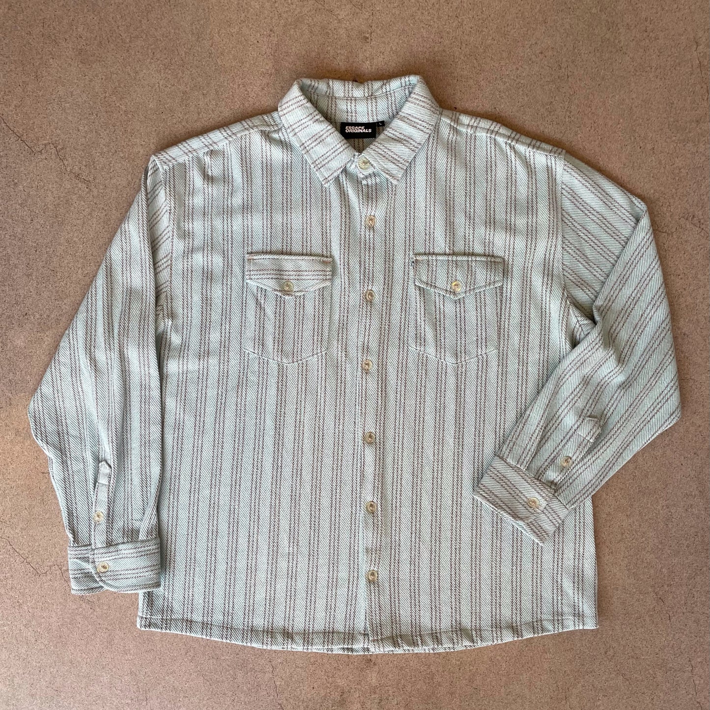 Striped white flannel