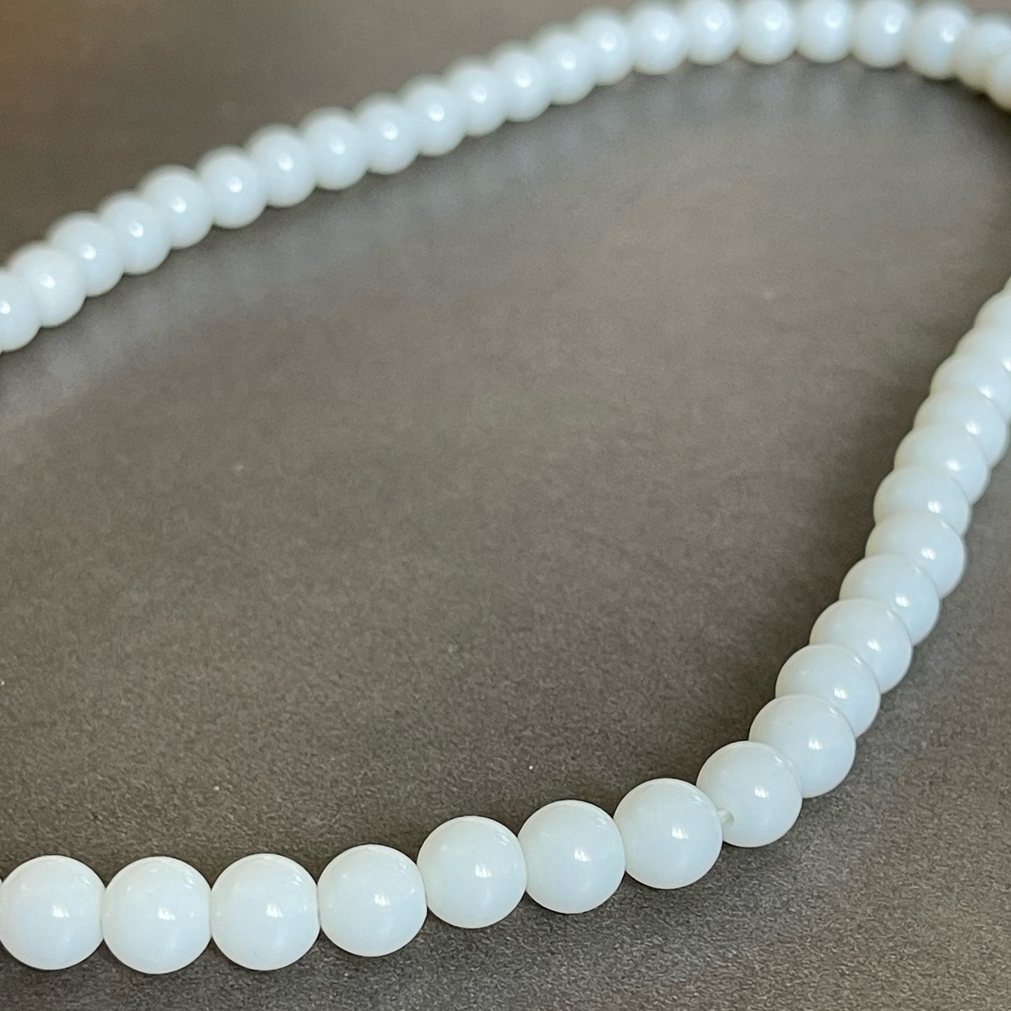 white beads necklace