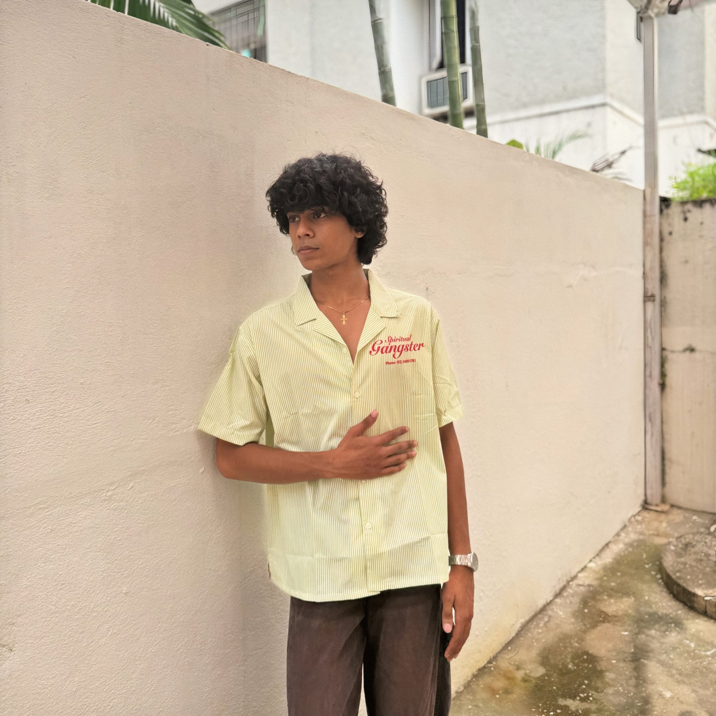 GREEN STRIPE SHIRT