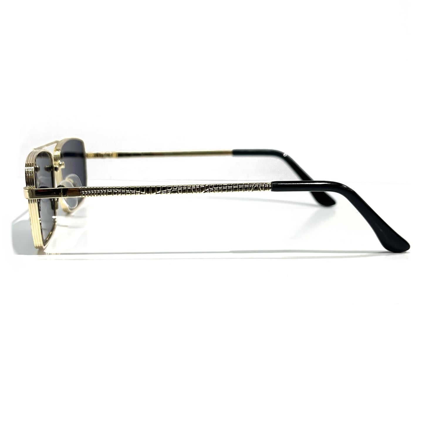 Hexagonal Silver Rim Sunglasses with Dark Blue Tint