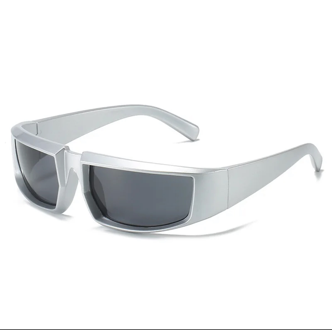 Outer silver and black mirror sunglasses
