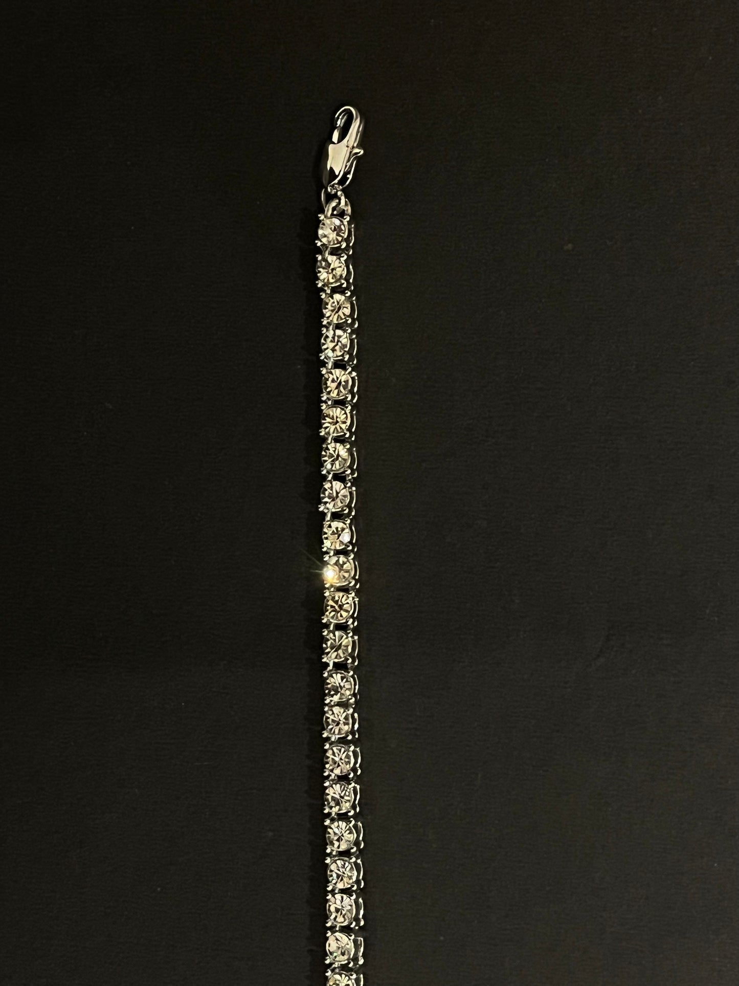 Single layer iced out bracelet