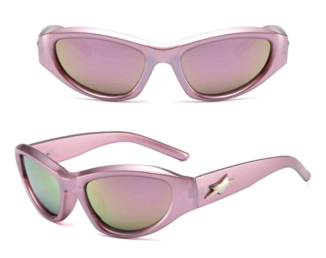 Pink frame with multi color shade sunglasses