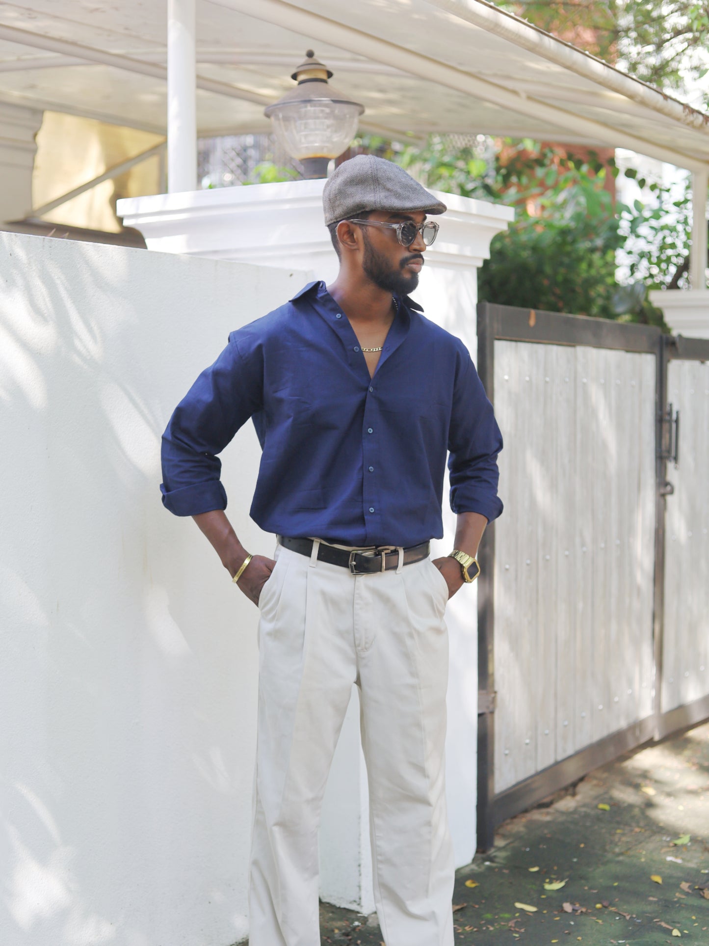 NAVY BLUE LINEN SHIRT