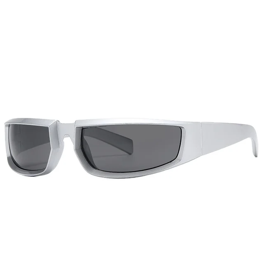 Outer silver and black mirror sunglasses