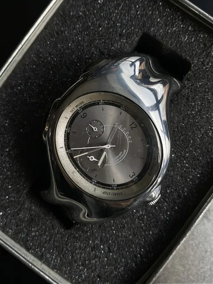 Armored Liquid Metal Triax Y2K Style Stainless Still Watch