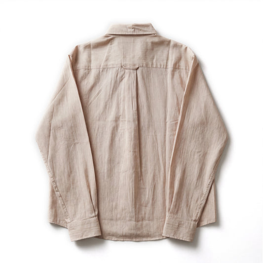 Beige Striped button down shirt