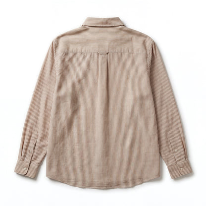 Beige Striped button down shirt