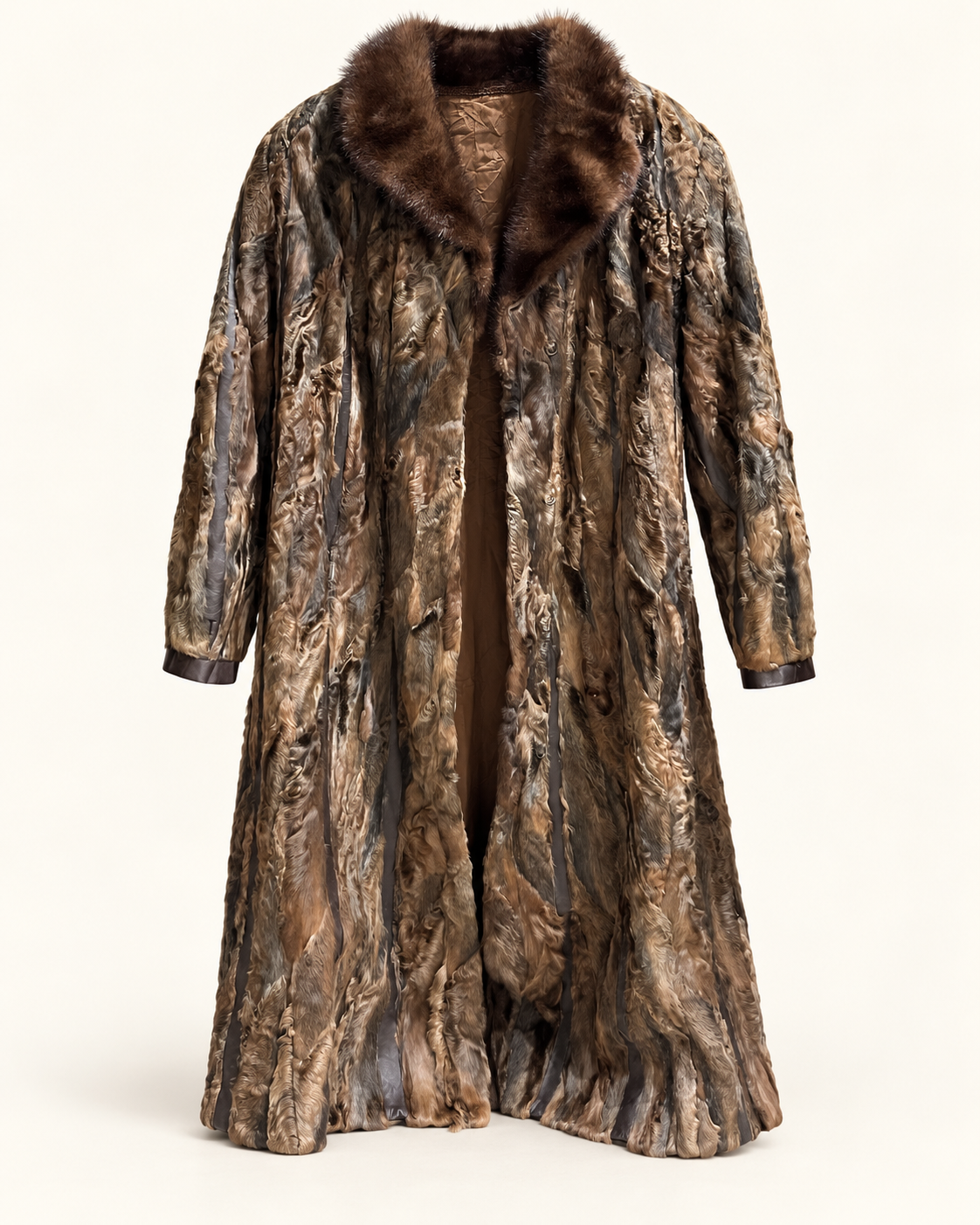 Brown Panel Trench Coat