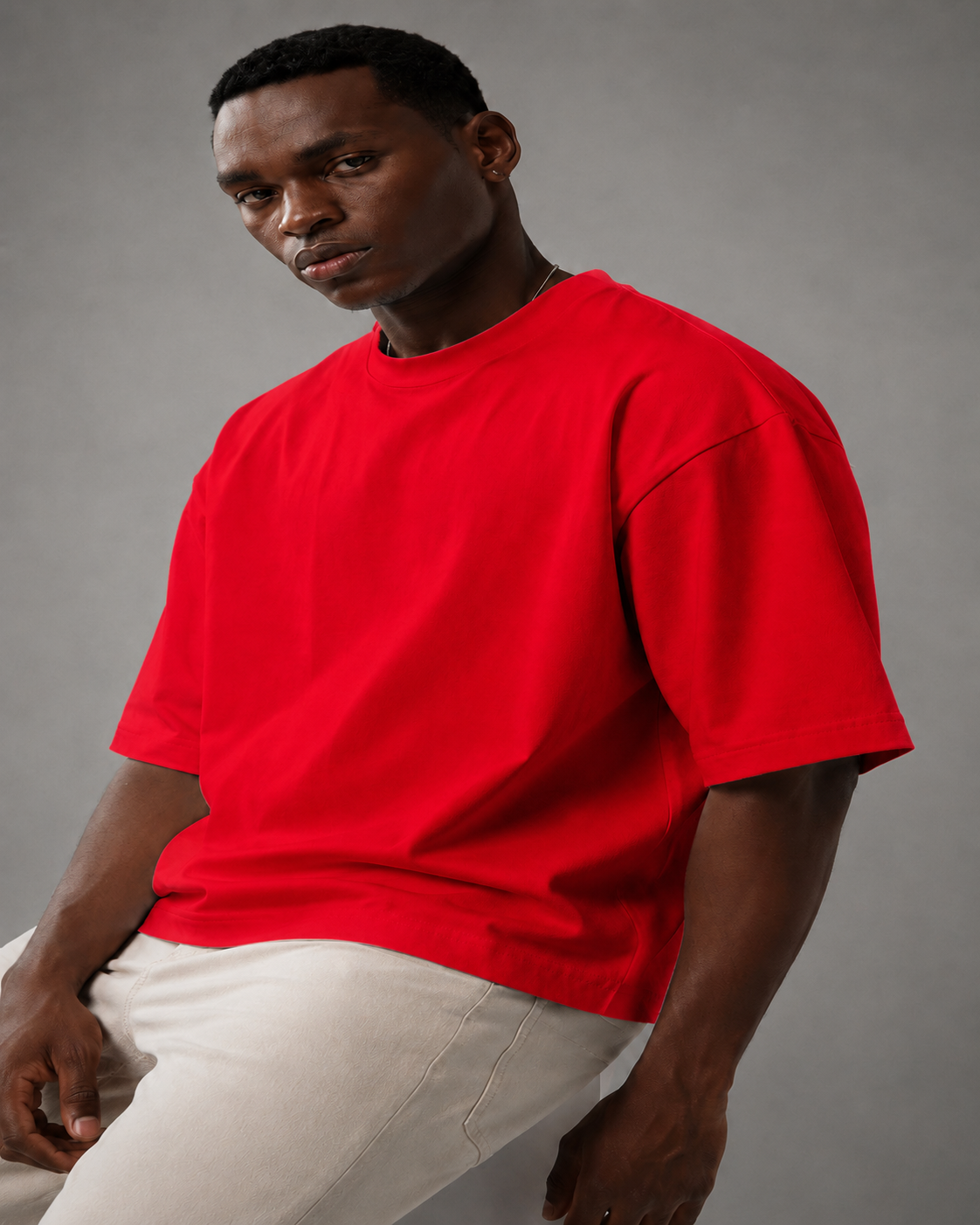 ESCAPE ESSENTIAL RED BOXY TEE