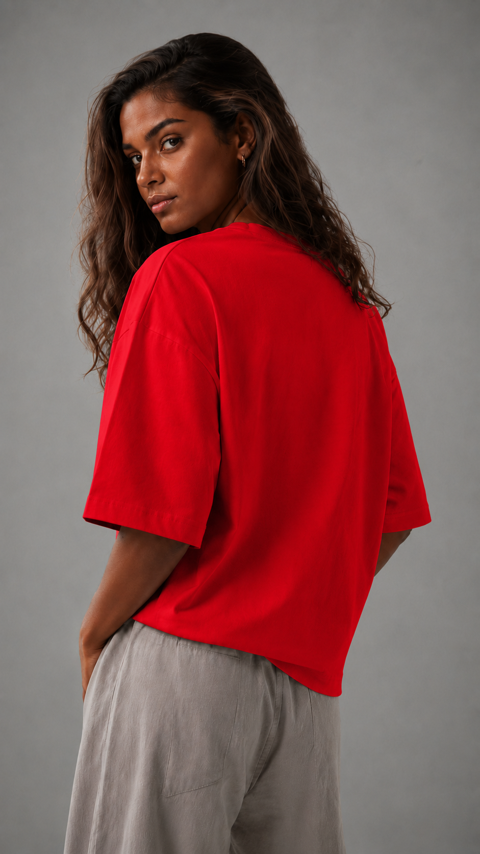 ESCAPE ESSENTIAL RED BOXY TEE