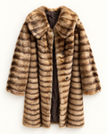 Golden Brown Striped Trench Coat