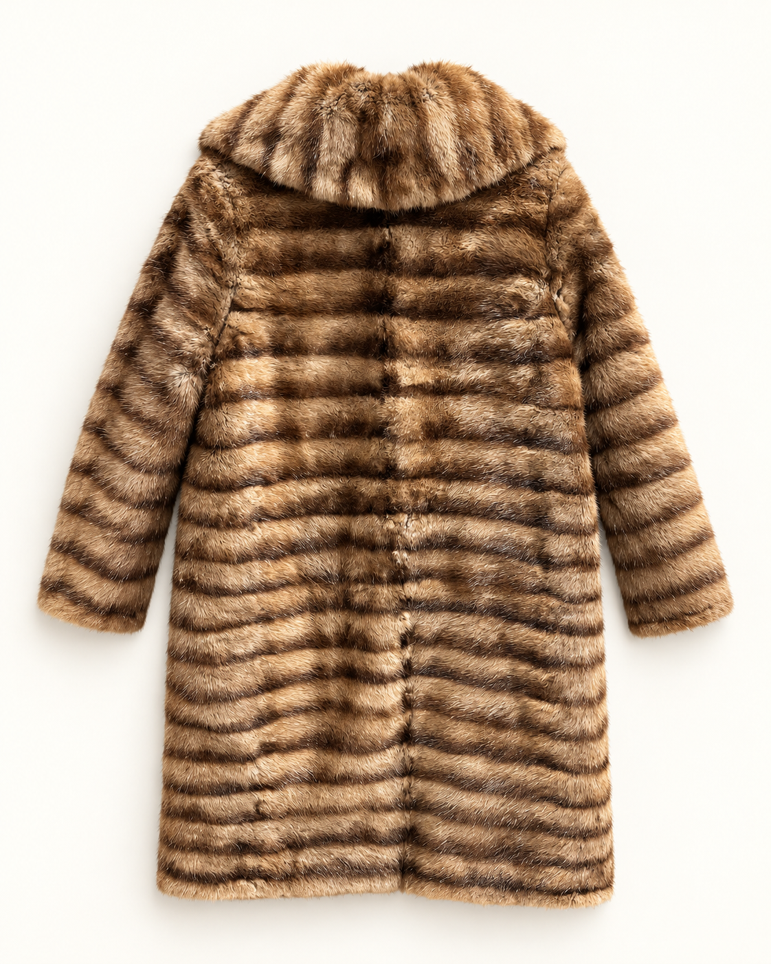 Golden Brown Striped Trench Coat