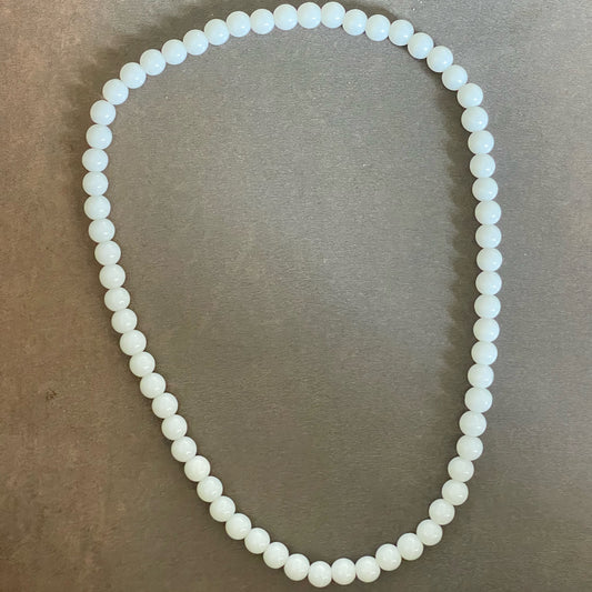 white beads necklace