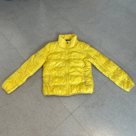 Yellow puffer jacket