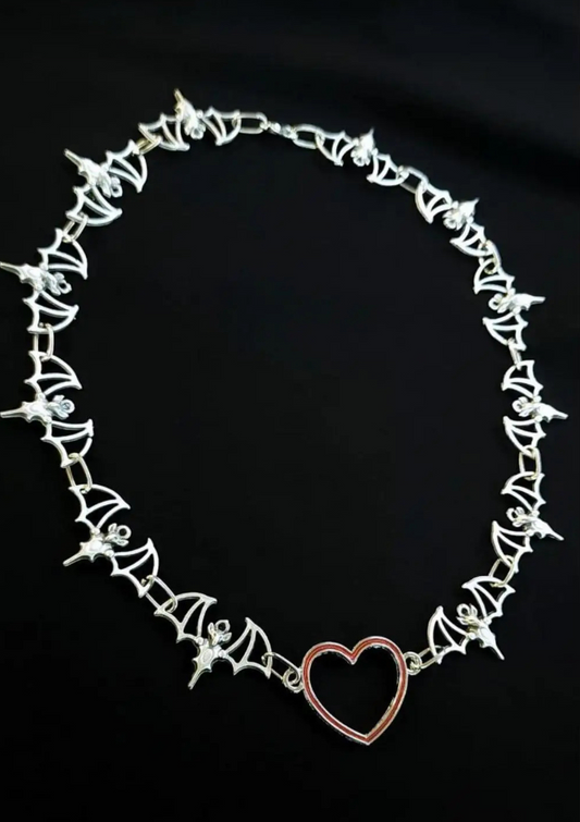 Bat thorn heart necklace