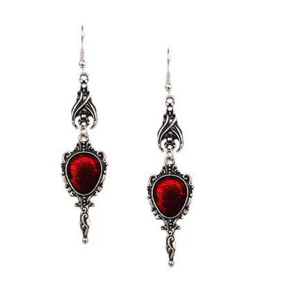 Blood red mirror earing