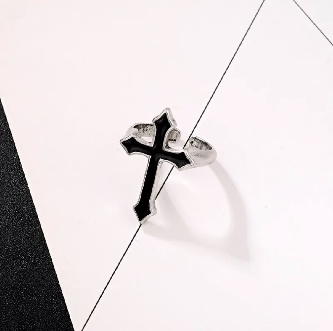 Black cross ring