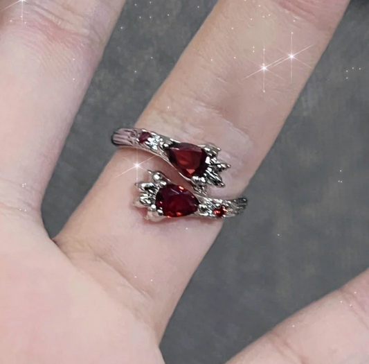 Streling garnet ring