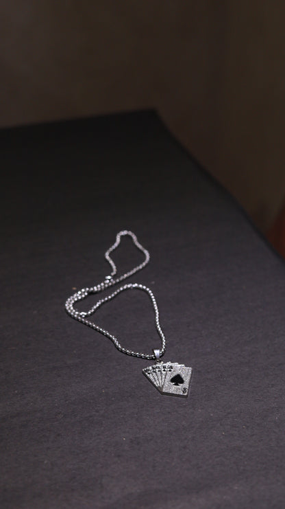 Spade cards pendant Chain