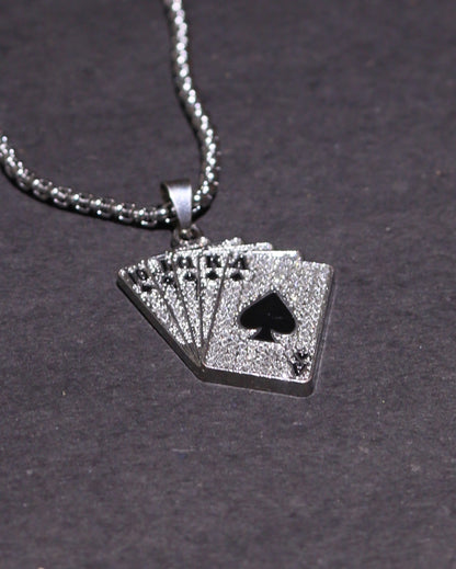 Spade cards pendant Chain