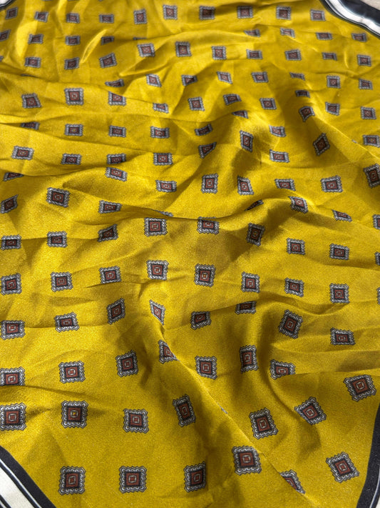 MUSTARD GEO PRINT SCARF
