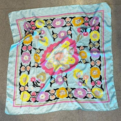 SOFT BLUE PETALS SCARF