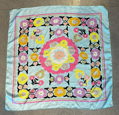 SOFT BLUE PETALS SCARF