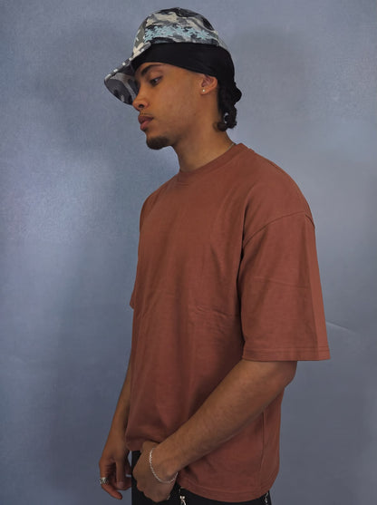 ESCAPE EARTH BROWN BOXY TEE