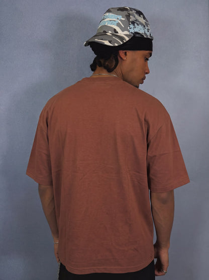 ESCAPE EARTH BROWN BOXY TEE