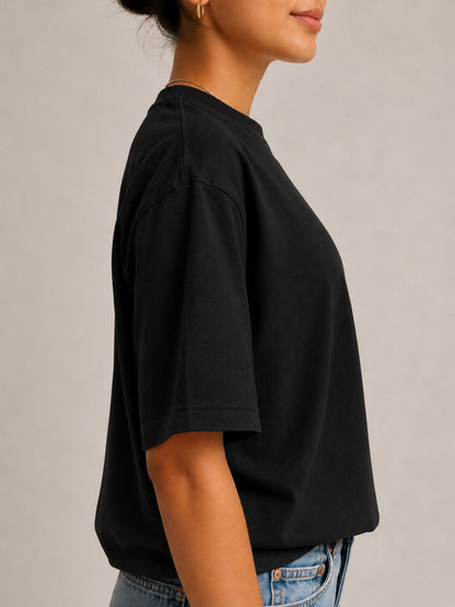 ESCAPE ESSENTIAL BLACK BOXY TEE