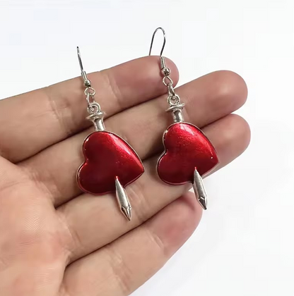 Red heart dangle Earing