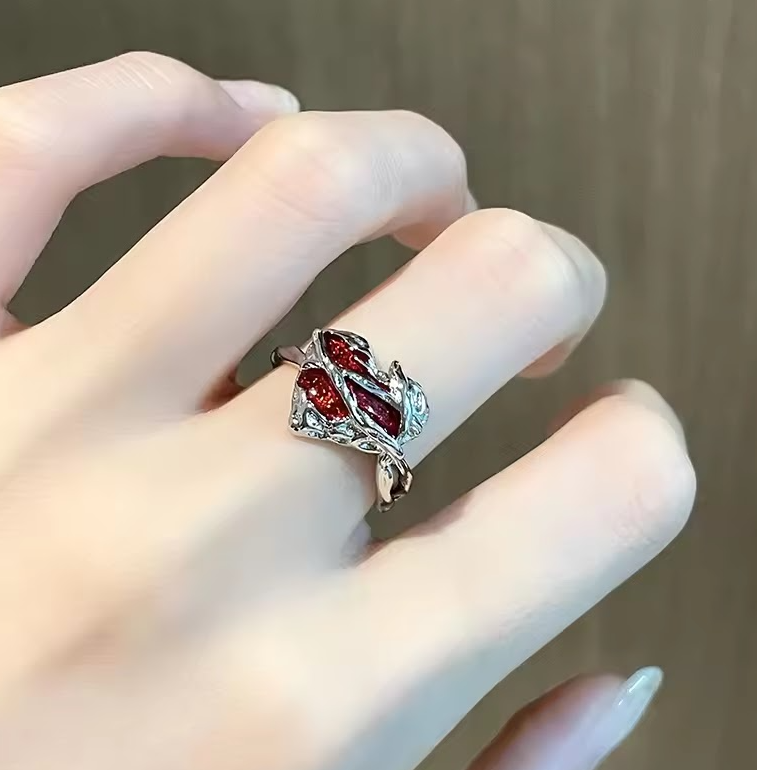 Red heart love ring