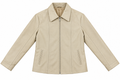 Beige Collared Leather Jacket – front view