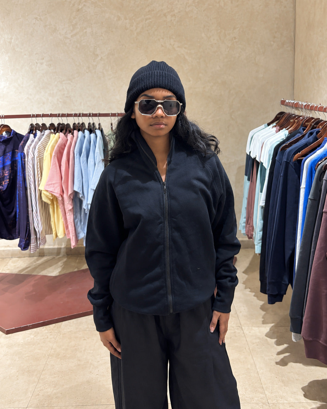Black Quarter-Zip Pullover