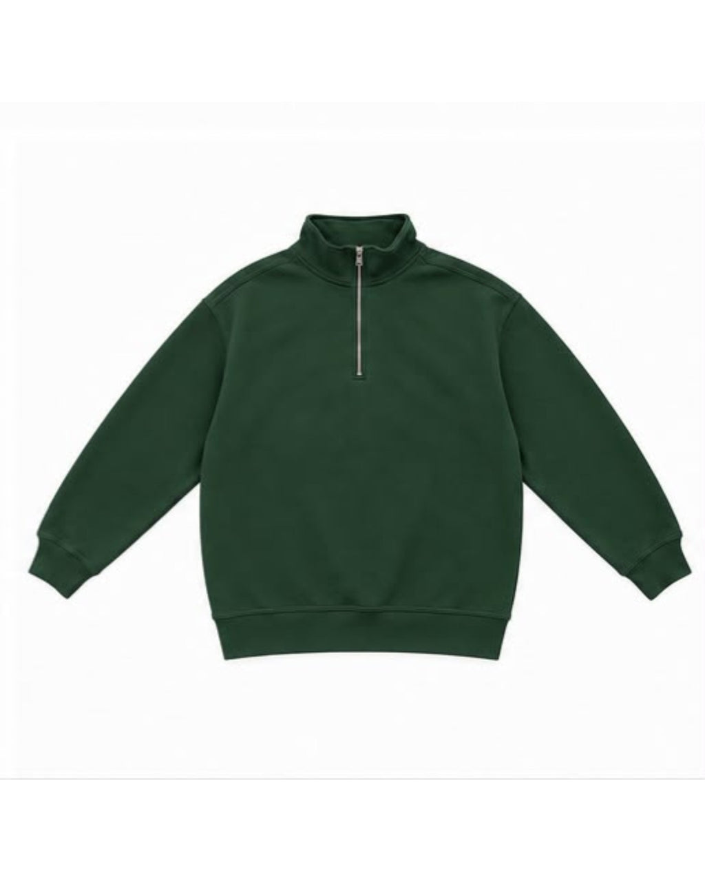 Bottle Green Quarter-Zip Pullover – front view