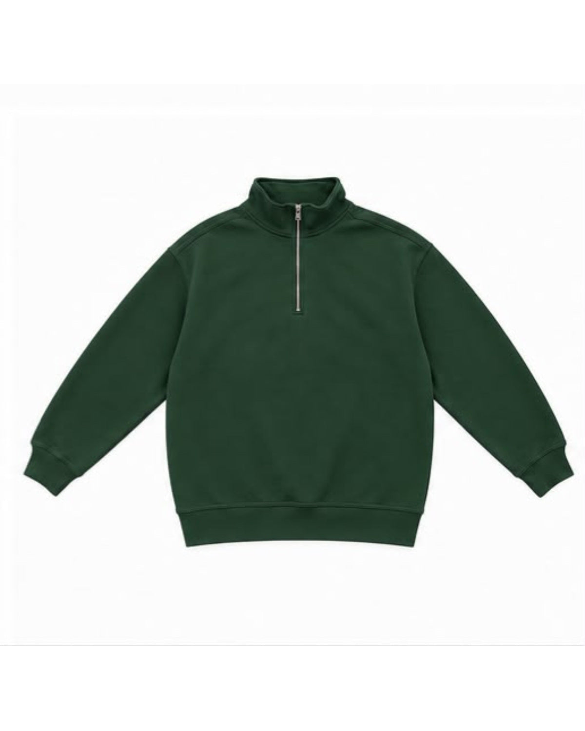 Bottle Green Quarter-Zip Pullover – front view