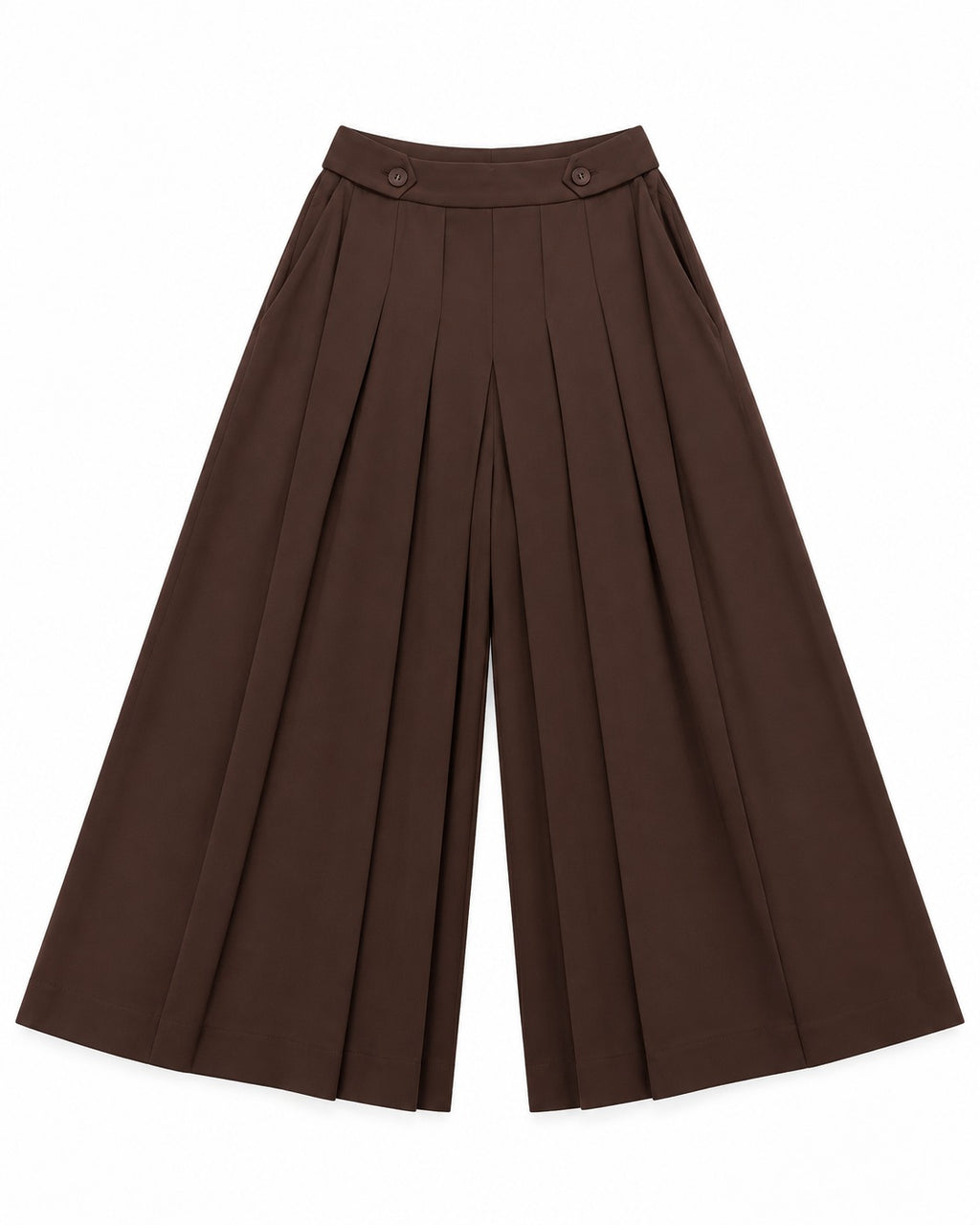 Brown Pleated Pants – front view