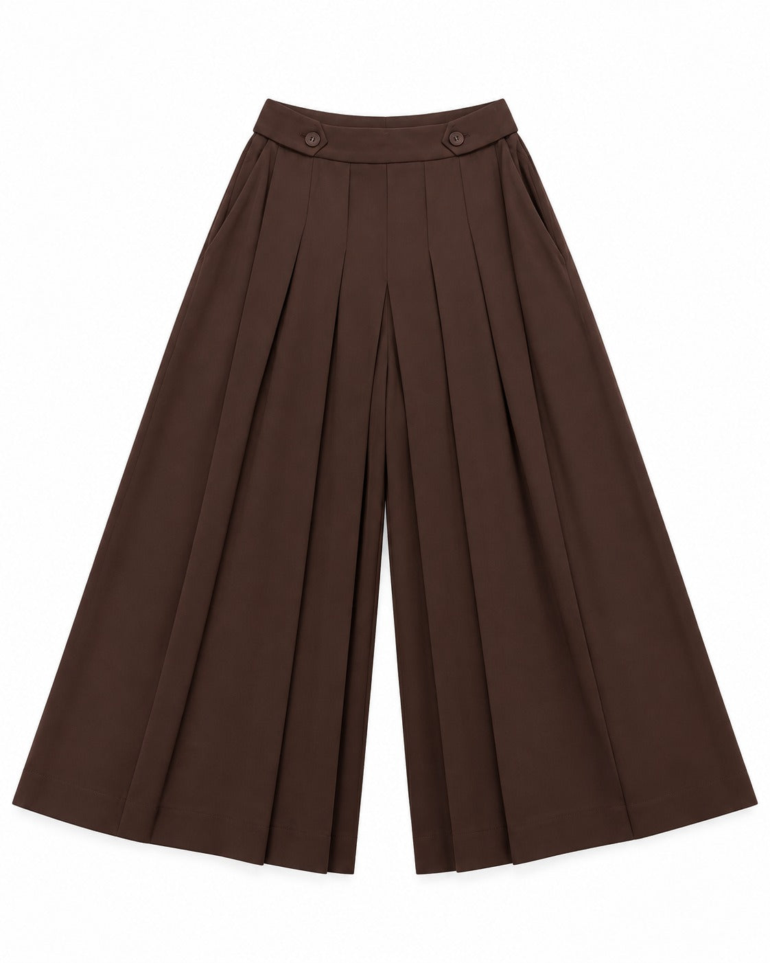 Brown Pleated Pants – front view