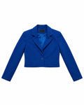 Blue Women's Cropped Blazer – front view