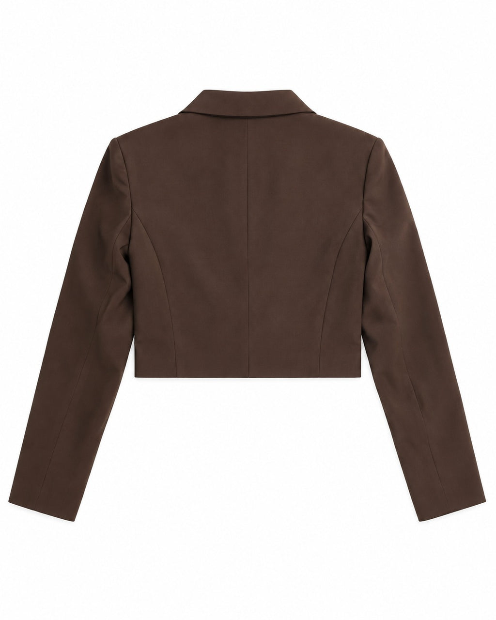 Brown Women's Cropped Blazer – back view