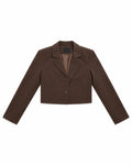 Brown Women's Cropped Blazer – front view