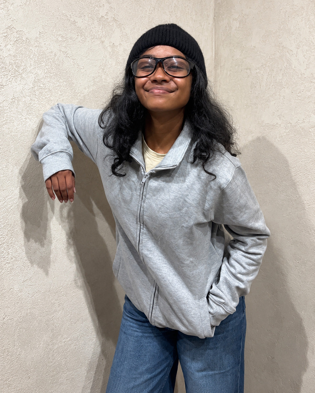 Grey Melange Quarter-Zip Pullover