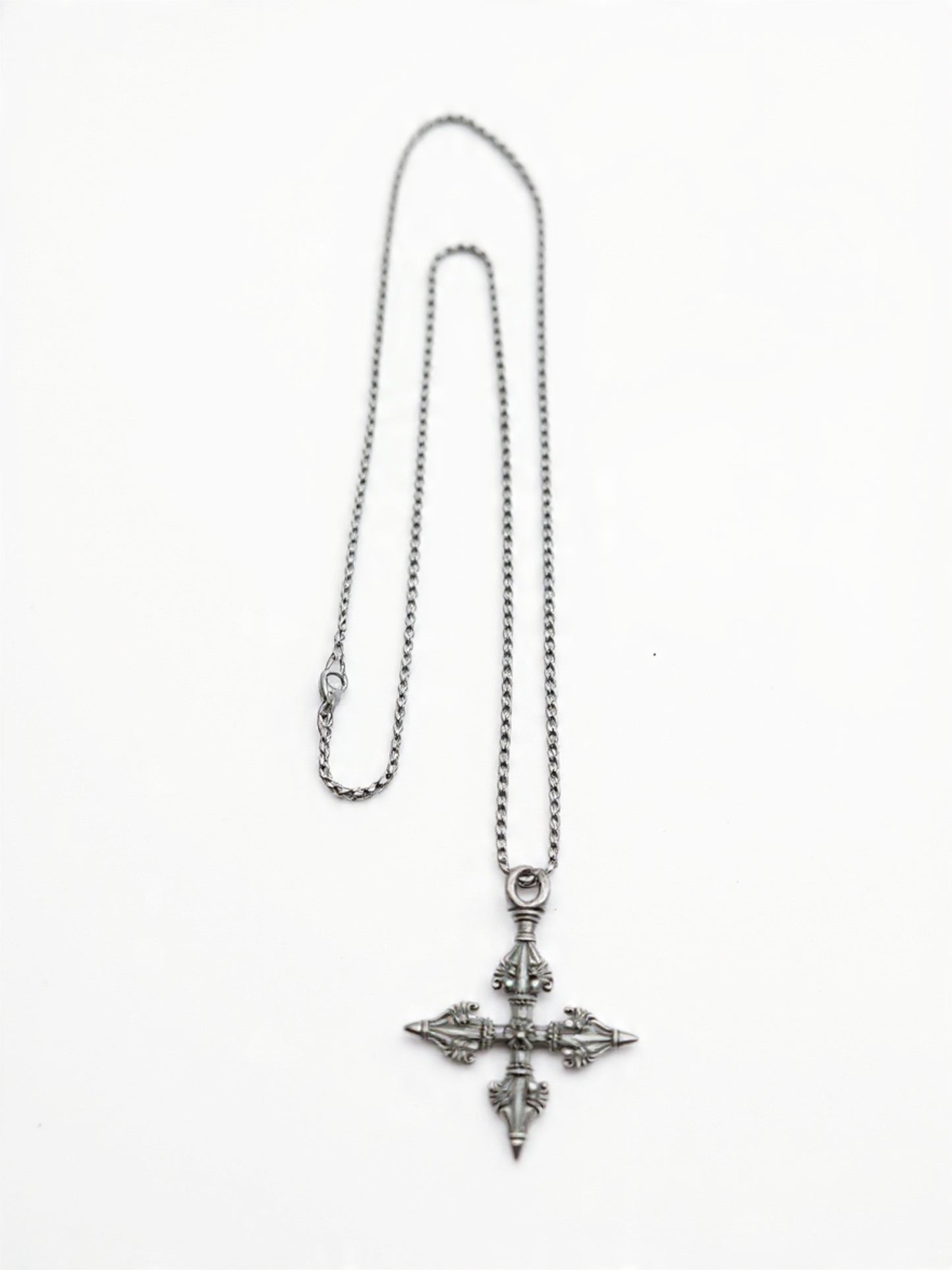 Mini Ornate Gothic Cross Necklace