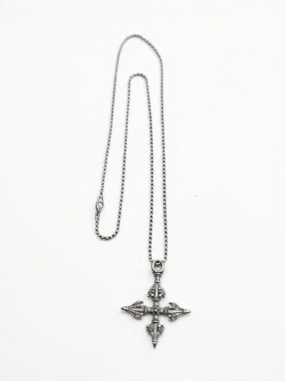 Mini Ornate Gothic Cross Necklace