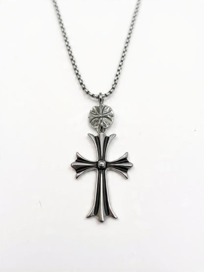 Classic Silver Cross Pendant Necklace