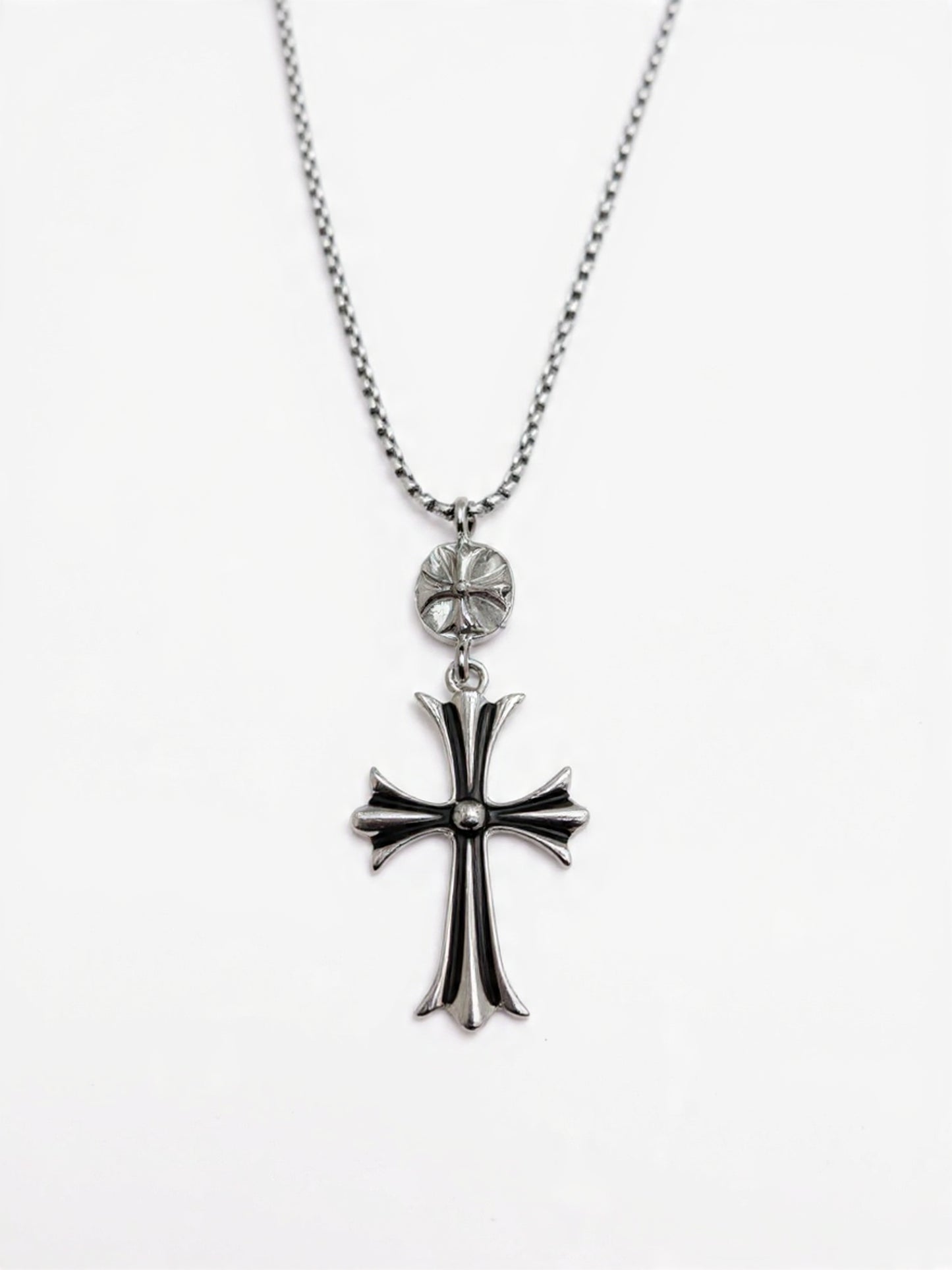 Classic Silver Cross Pendant Necklace