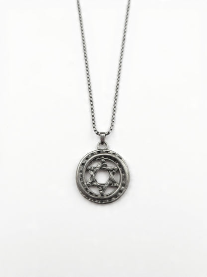 Occult Pentagram Circle Necklace